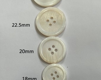 Mother of Pearl Genuine Shell Buttons - Available in 5 Sizes