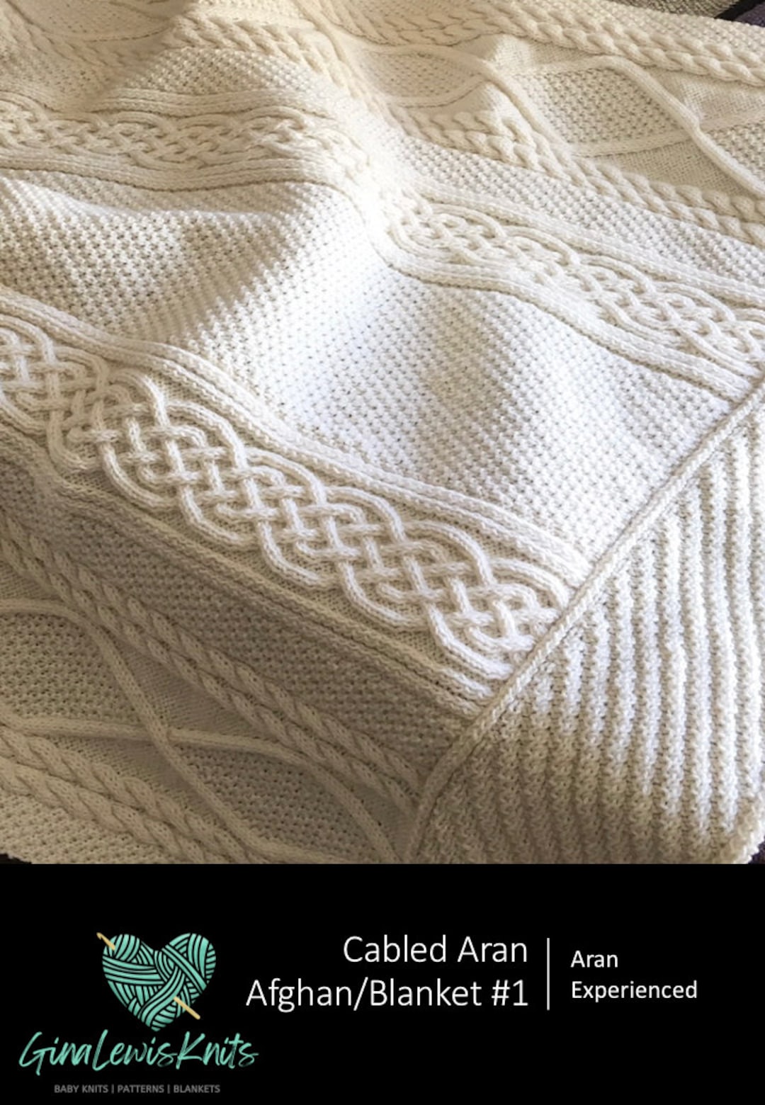 Cabled Aran Afghan Knitting Pattern 1 Etsy