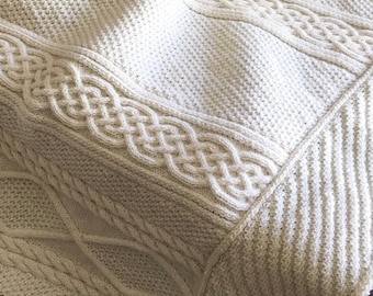 Cabled Aran Afghan Knitting Pattern #1