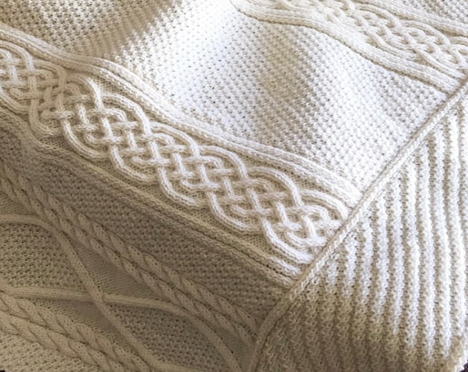 Cabled Aran Afghan Knitting Pattern 1 Etsy