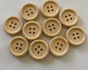 Wooden Buttons - Available in 3 sizes - 10, 15 & 20 mm