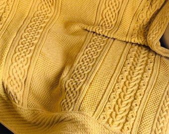 Cabled Aran Afghan Knitting Pattern #2