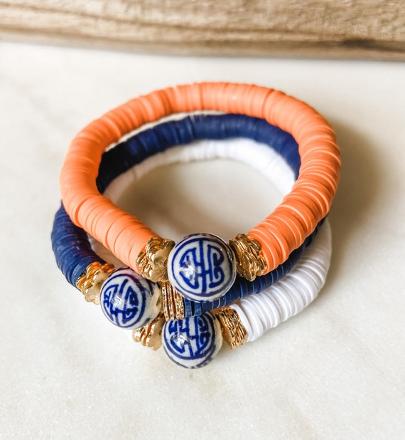 Auburn Game Day Heishi Bead Bracelets Stack Bracelets Etsy