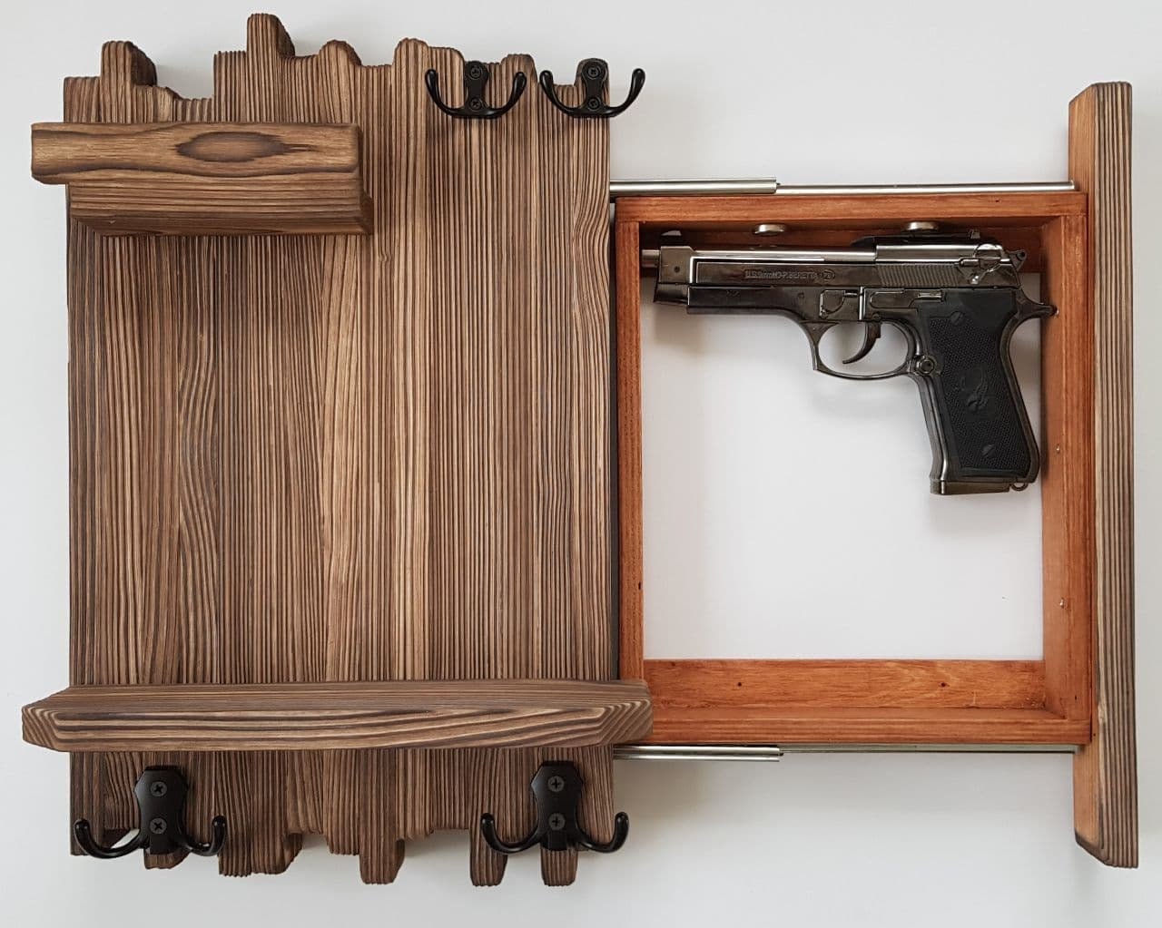 Gun furniture Secret hiding spot Wall Coat Rack with Shelf | Etsy