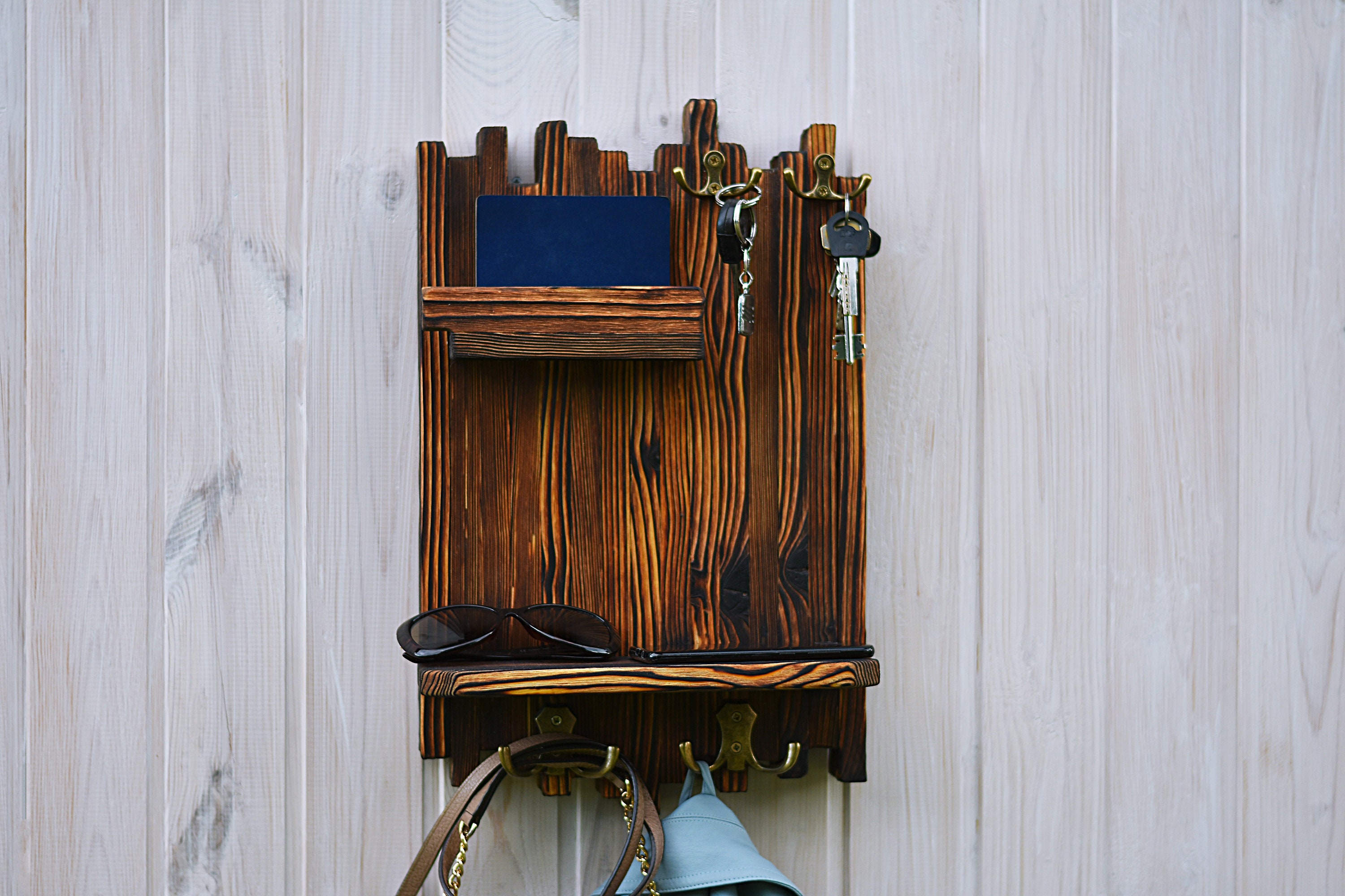 Mantel-Rack mit Lagerung Eingang Schlüssel Organizer | Etsy