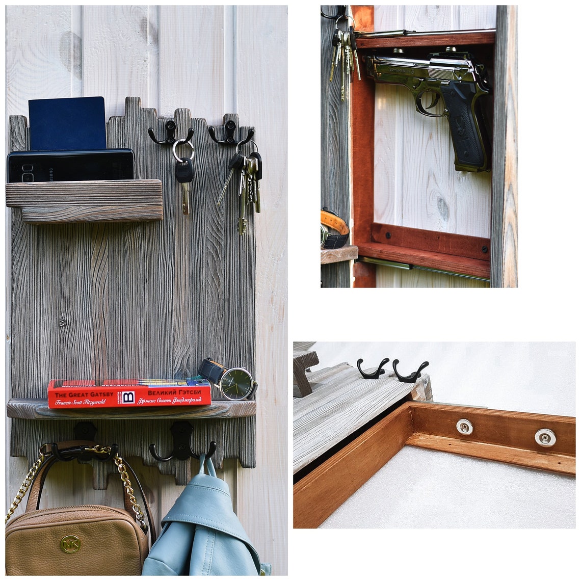 Gun furniture Hidden gun storage Original style Wall case Etsy