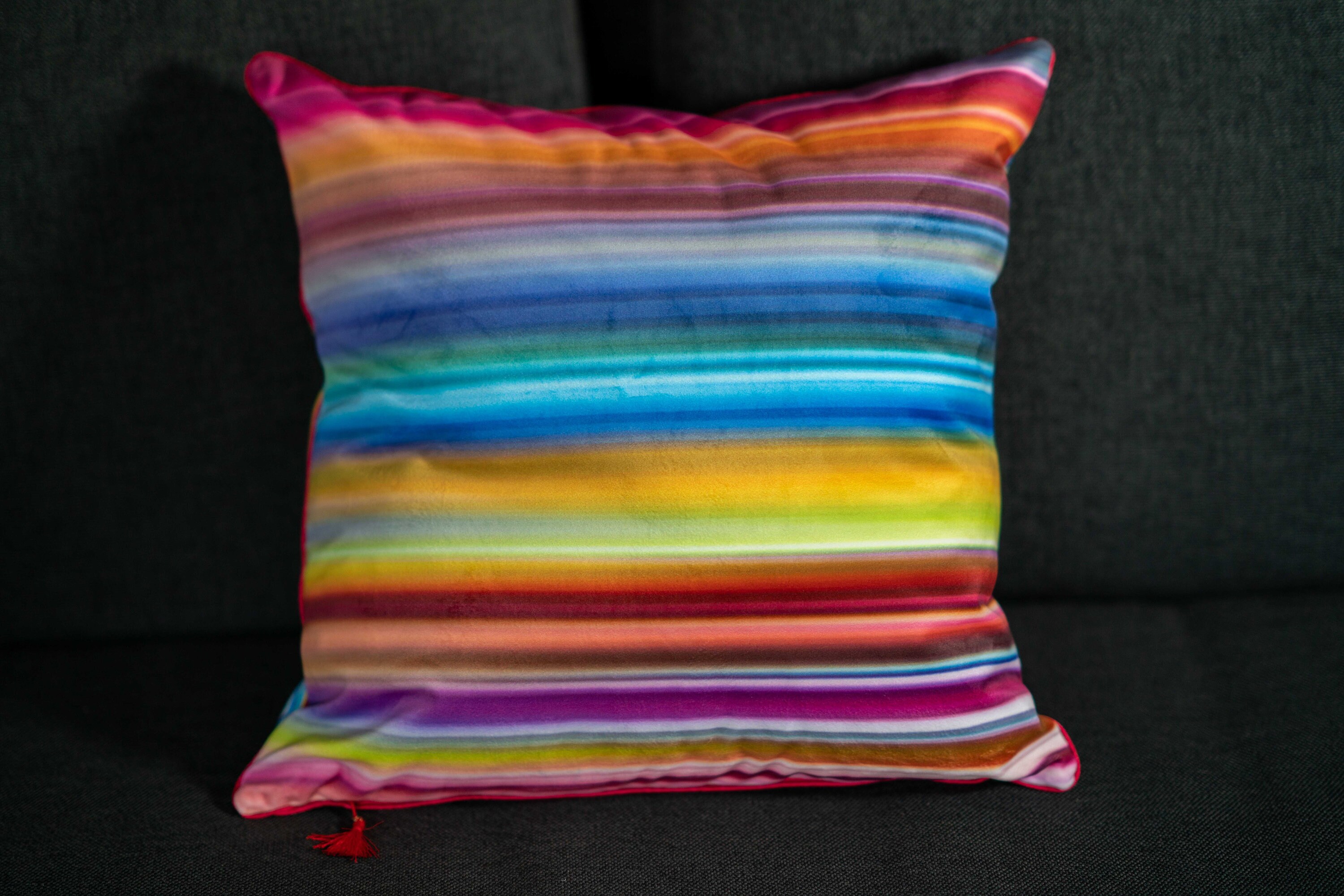 Cushion Velvet Red Luxury Velvet Cushion Designer Cushion Decorative