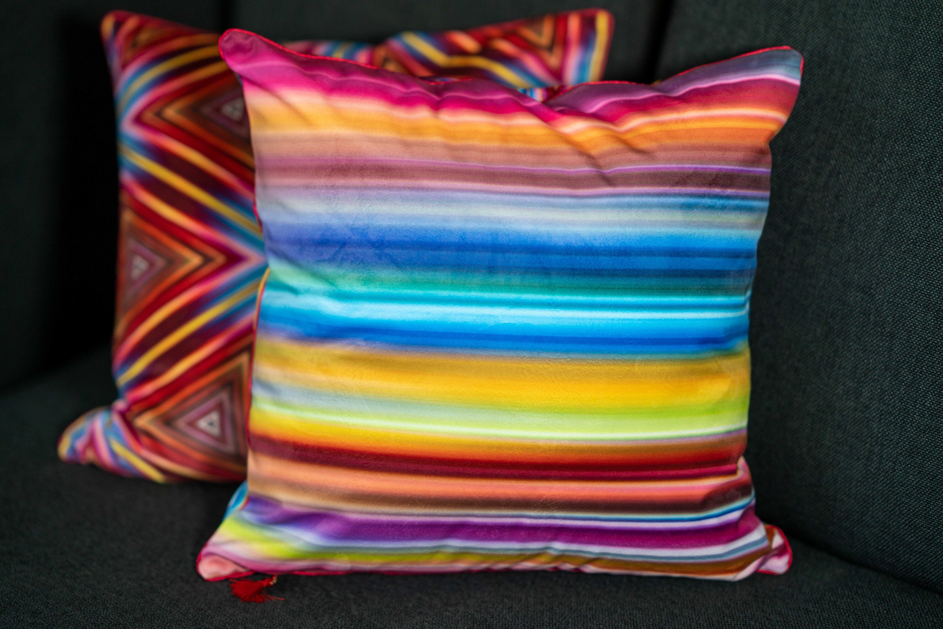 Cushion Velvet Red Luxury Velvet Cushion Designer Cushion Decorative