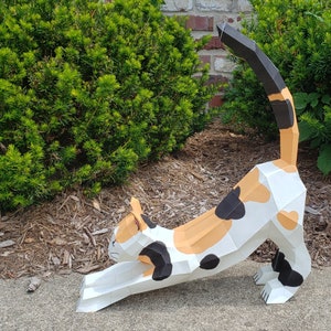 Streching Cat Buildable DIY Papercraft Printable Template