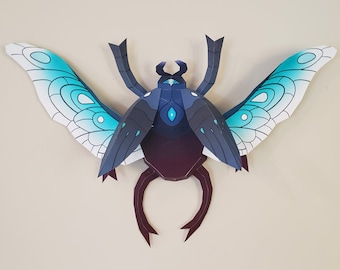 Plantilla imprimible de artesanía en papel DIY para construir con escarabajo precioso