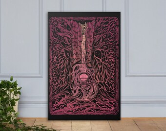 Toile Arbre Guitare