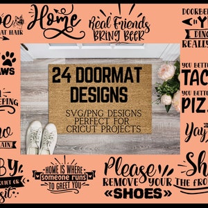 Deurmat ontwerpt SVG PNG-bestanden perfect voor Cricut Machines