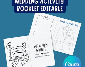 Kids Wedding Activity Book: Editable Cover, Printable Coloring Pages (Digital)