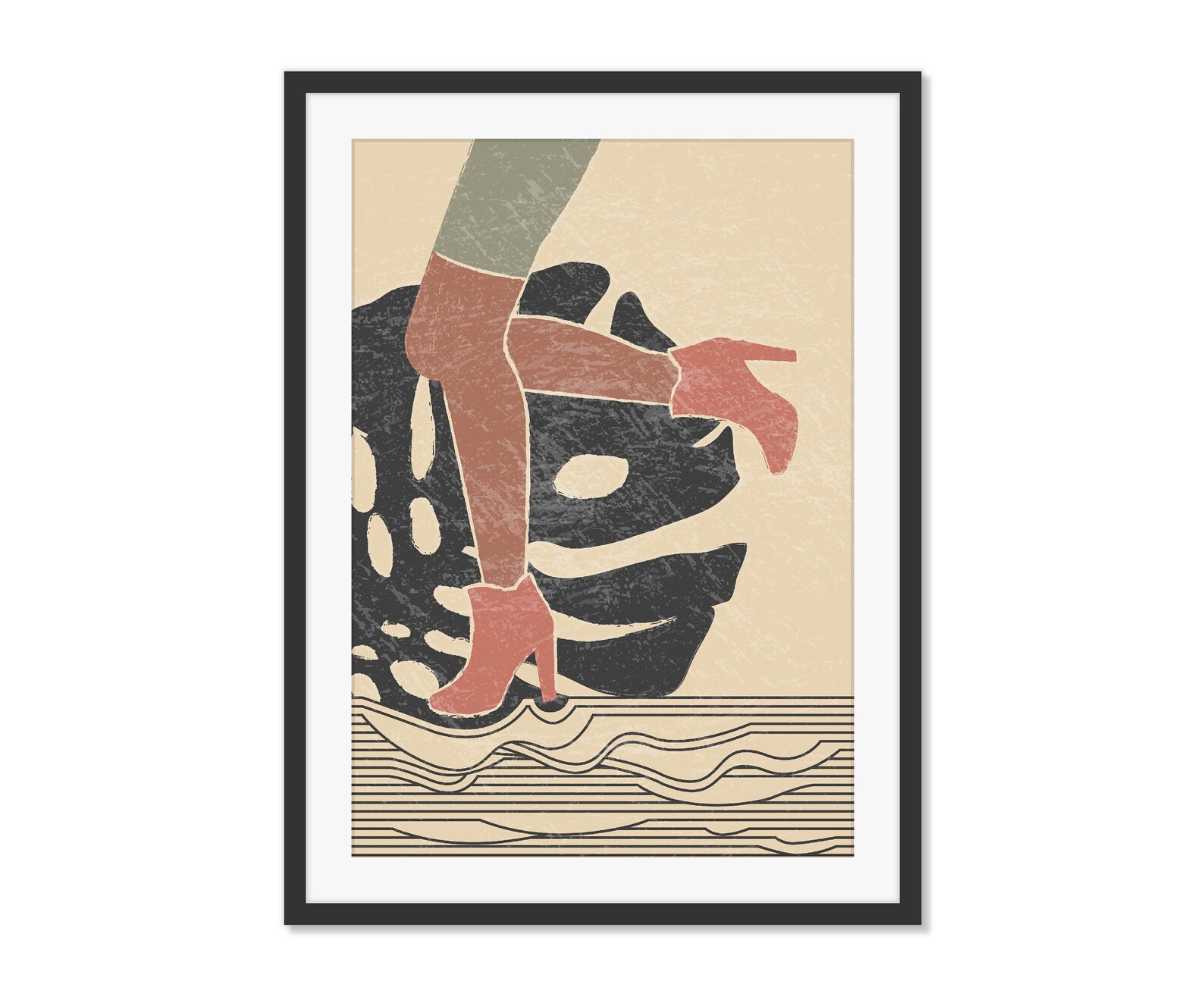 Downloadable Mid Century Modern Fashion Art Set of 2 Prints Etsy