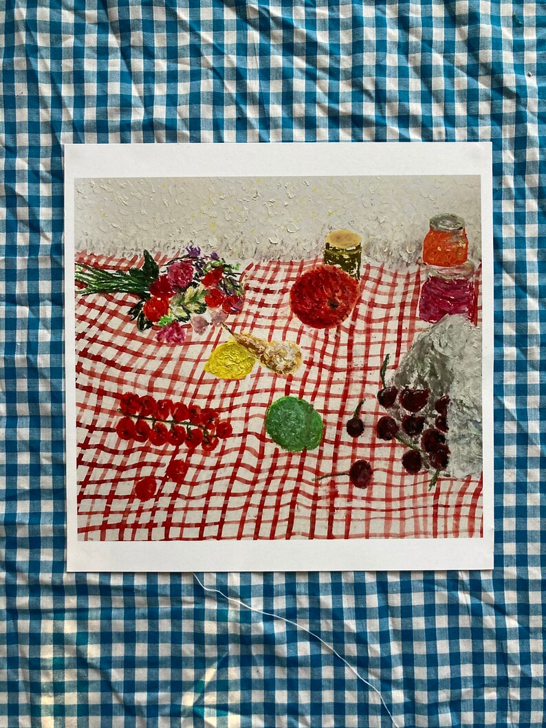 Gingham Still Life Print