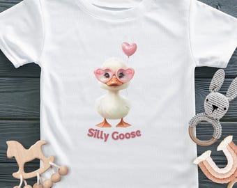 Silly Goose Baby Shirt, Funny Toddler Tee, Cute Baby Girl Outfit, Goose Baby Clothes,  Farm Animal Shirt, Silly Goose Gift