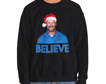 Believe in Dan Campbell: Lions Christmas Sweatshirt , Lions Fan Gift, Detroit Football Sweatshirt, Funny Lions Sweatshirt, Detroit Fan Gift