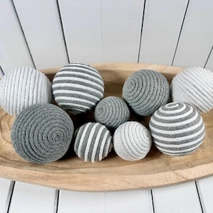 Dark Grey Cotton Rope Decorative Balls Homeware Decor