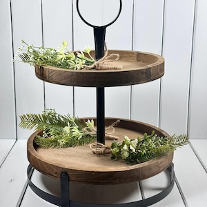 Faux Greenery Bundle: Rustic Farmhouse Tiered Tray Decor (Set of 3)