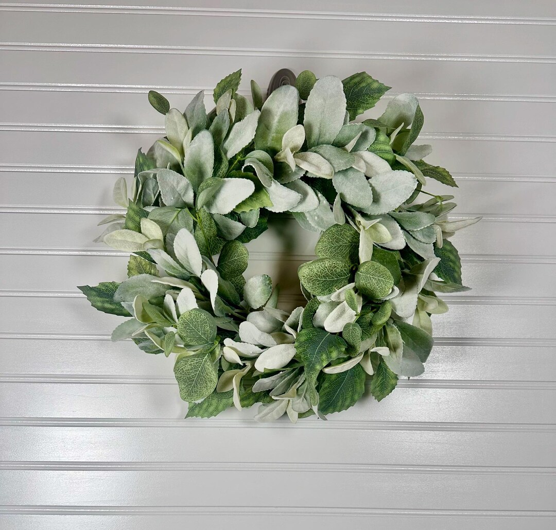 Eucalyptus & Lambs Ear Wreath: Farmhouse Greenery, Homeware Decor - Etsy