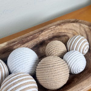 Beige Cotton Rope Decorative Balls Homeware Decor Bild 4