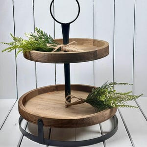 Faux Greenery Bundle Set: Rustic Farmhouse Tiered Tray Greenery Decor