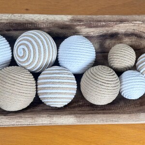Beige Cotton Rope Decorative Balls Homeware Decor Bild 3