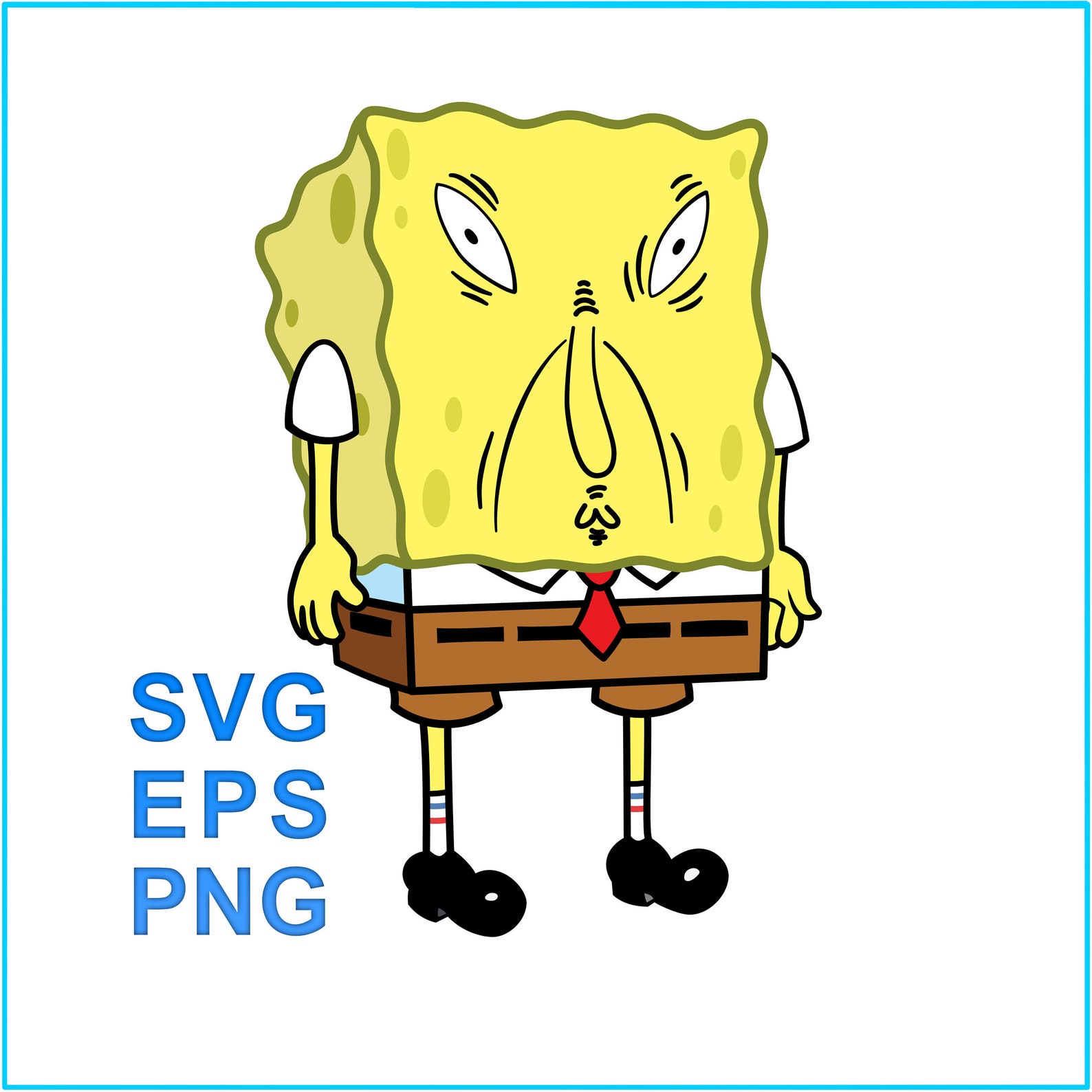 Spongebob Printable Face Vector Clipart Print svg eps Etsy