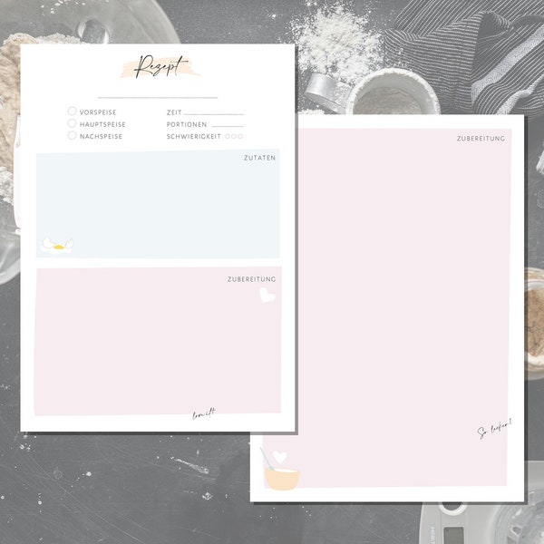 Recipe Sheets // Recipe Book // A4 - A5 // Download