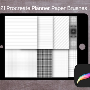 21 Procreate Digital Planner Pennello Modello senza cuciture Pennello Controllo linea Punto Griglia Carta Pennello monolinea Pennello Forma geometrica Pennello