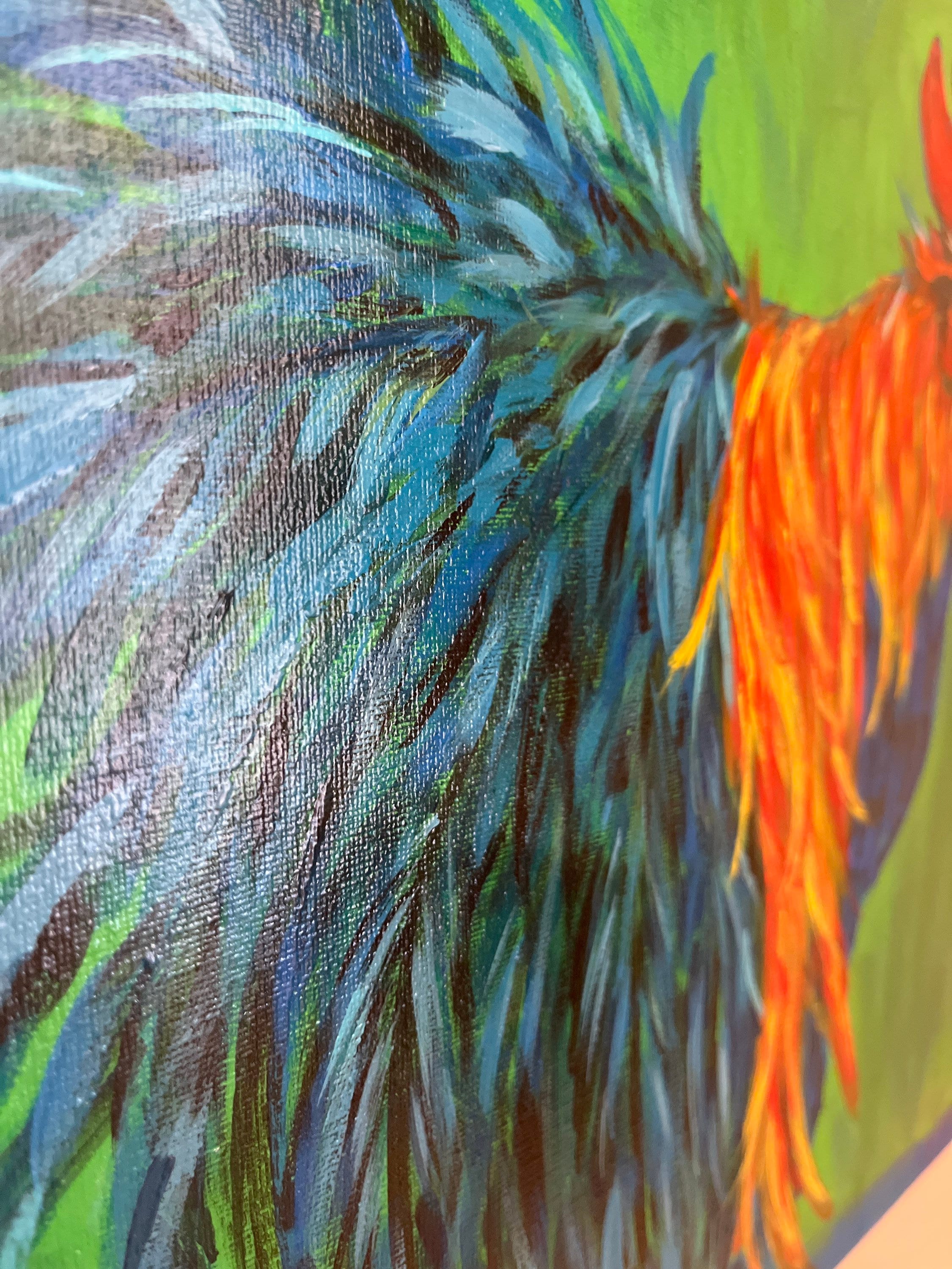 Blue Rooster Original Rooster 14x14 Painting Etsy UK