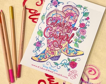 Coloring book set for cowgirls, Colors of a Cowgirl