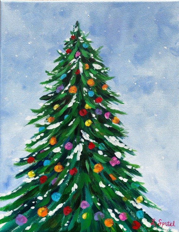 Christmas online tree painting