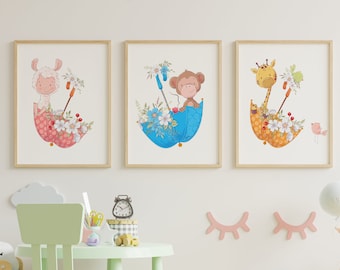 Kids bedroom print/Childrens bedroom decor/Playroom wall print/Playroom decor/Nursery wall print/Set of 3 prints/Nursery decor/Kids decor