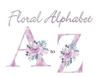Floral Alphabet/Wedding Alphabet/Wedding Floral Alphabet/Digital Floral Clipart/Floral Alphabet Clipart/Wedding Clipart/Digital invitation
