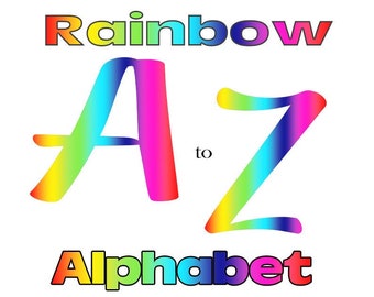 Rainbow alphabet/Rainbow clipart/Rainbow alphabet digital/Rainbow alphabet clipart/Rainbow font/Rainbow graphic