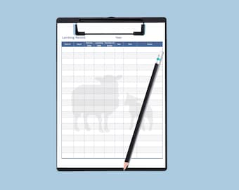 Lambing record/Farm book keeping/Digital lambing record/Lambing printout/Lambing record download/Farm record keeping/Sheep record printable