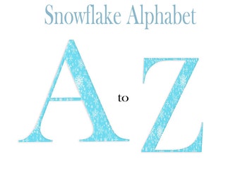 Snowflake alphabet/snowflake clipart/snowflake graphic/snowflake letters/chrstmas alphabet/christmas clipart/christmas graphic