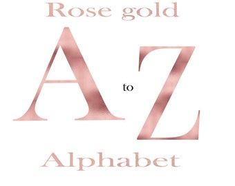 Rose gold alphabet/Rose gold clipart/Rose gold alphabet digital/Rose gold alphabet clipart/Rose gold font/Rose gold graphic