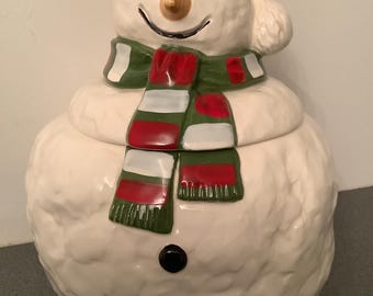 Tarro de galletas de muñeco de nieve