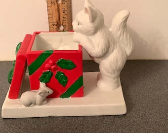 Vela Navidad Gato