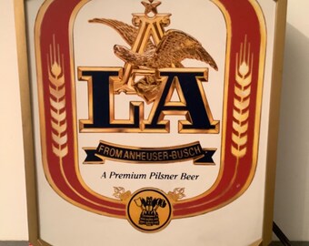 LA Beer Anheuser Busch Lighted Sign