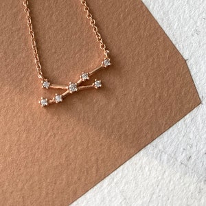 Rose Gold Constellation Zodiac Necklace // Rose Gold Plated Necklace // Star Sign Necklace // Birthday Necklace // Christmas Gift Idea image 7