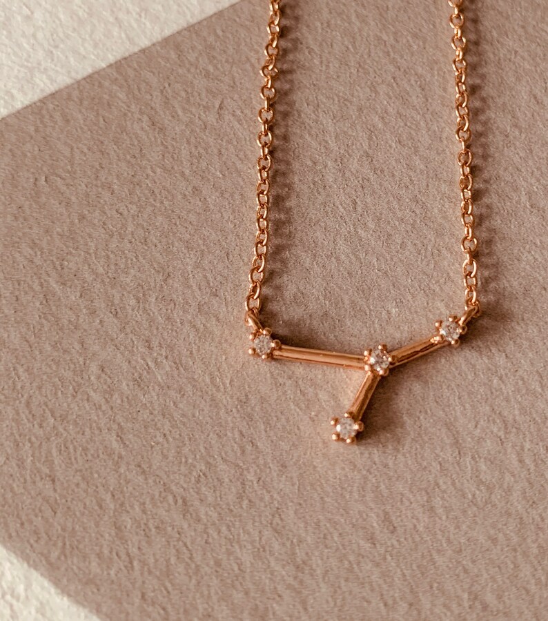 Rose Gold Constellation Zodiac Necklace // Rose Gold Plated Necklace // Star Sign Necklace // Birthday Necklace // Christmas Gift Idea image 5