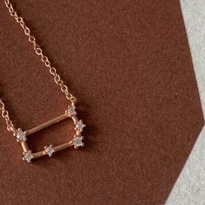 Rose Gold Constellation Zodiac Necklace // Rose Gold Plated Necklace // Star Sign Necklace // Birthday Necklace // Christmas Gift Idea image 4