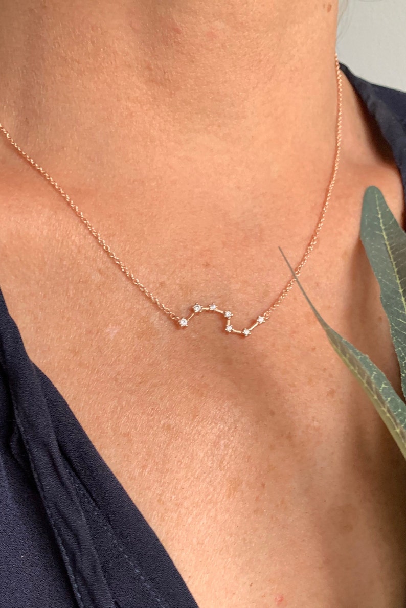 Rose Gold Constellation Zodiac Necklace // Rose Gold Plated Necklace // Star Sign Necklace // Birthday Necklace // Christmas Gift Idea image 2