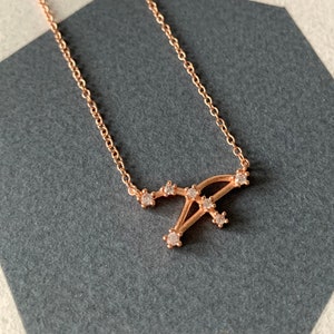 Rose Gold Constellation Zodiac Necklace // Rose Gold Plated Necklace // Star Sign Necklace // Birthday Necklace // Christmas Gift Idea image 3