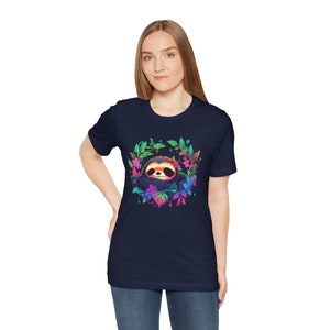 Sloth Tshirt, Cute, Artistic, Exotic Animal Lover Unisex Tee, Spring, Mothers Day, Nature Lover Gift