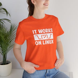 Uniseks jersey-T-shirt met korte mouwen voor Linux (bolophalend)