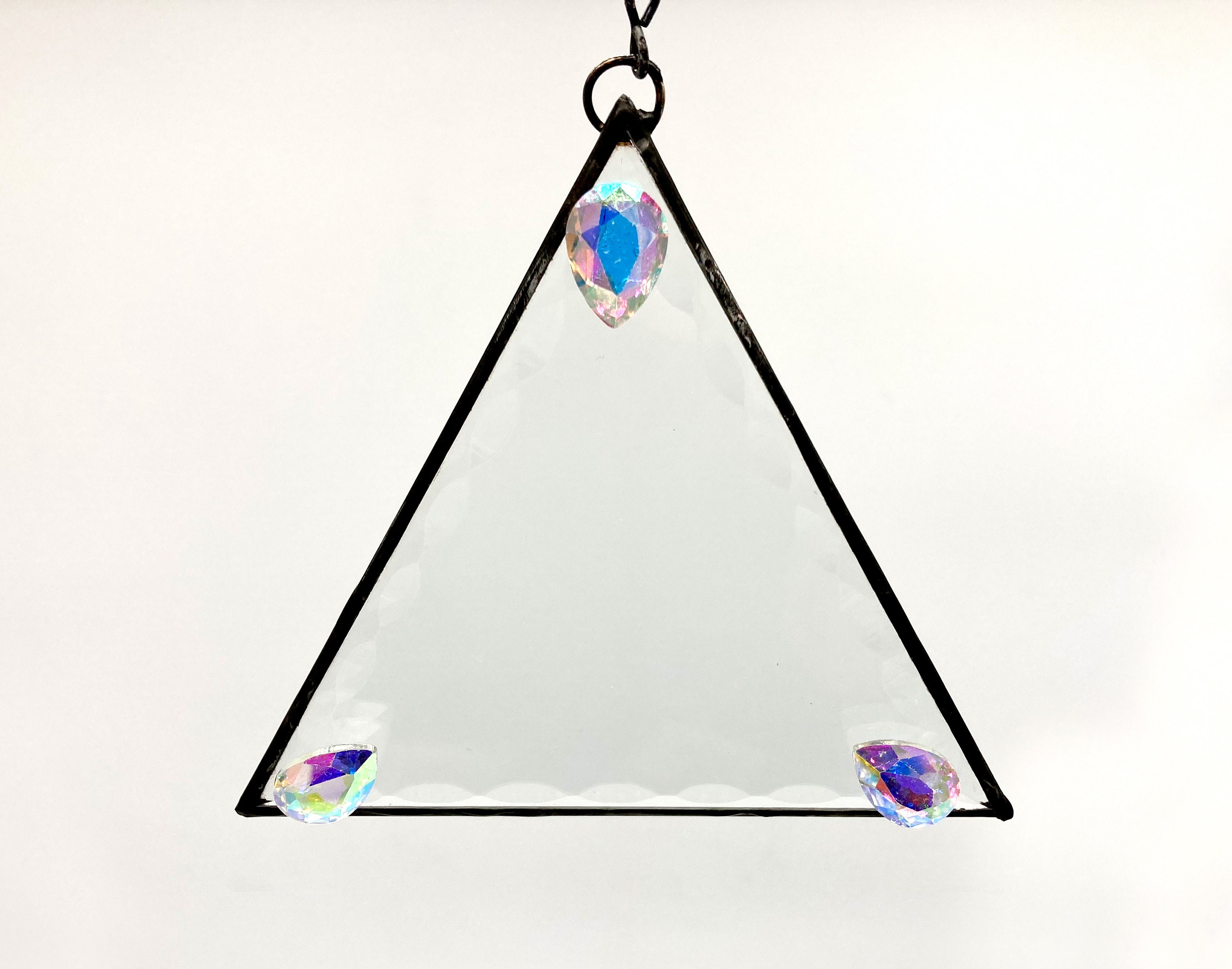 Scalloped TryAngle Suncatcher bright sky glass works Stained Glass